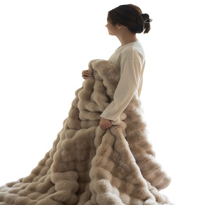 Tuscan Blanket Imitation Rabbit Blanket Bubble Velvet Blanket Double-sided Thickened Office Nap Blanket Sofa Cover Blanket