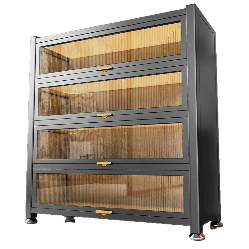 Kitchen Storage Rack Floor Multi-Layer Dustproof Storage Cabinet Microwave Oven Household Sideboard Multi-Functional Cabinet Storage Cabinet