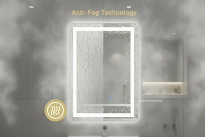 Amazon Cross-border Foreign Trade North America Square Defogging Bathroom Mirror Bathroom LED Lamp Mirror Touch Smart Mirror