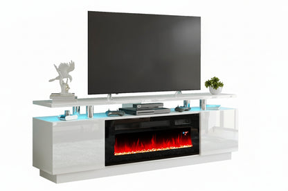 Mirror Furniture White Fireplace TV Cabinet With Led Lights Amazon European And American Explosions Panel Furniture Factory Wholesale