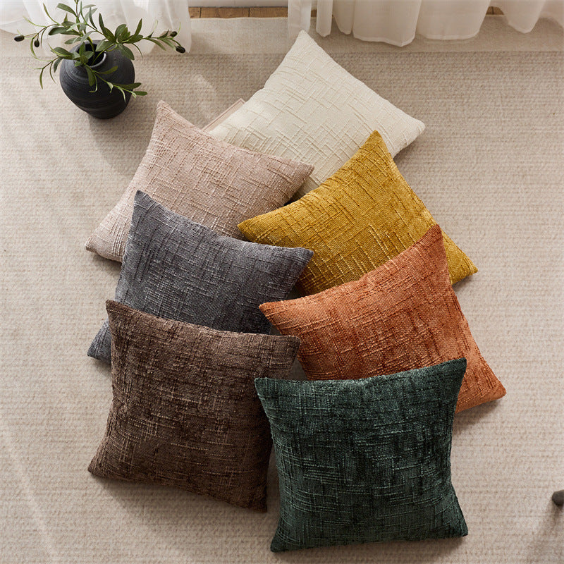 New Cross-Border Fashion Throw Pillow Covers For Living Room Sofas, Bamboo Texture Chenille Pillow Covers For Bay Windows, Wholesale
