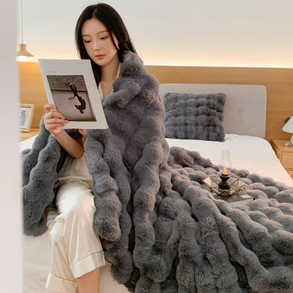 Tuscan Blanket Imitation Rabbit Blanket Bubble Velvet Blanket Double-sided Thickened Office Nap Blanket Sofa Cover Blanket