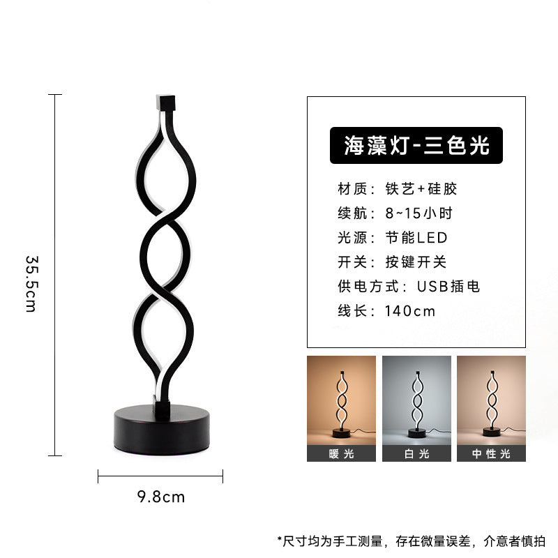 2025 Cross-Border Special Supply Seaweed Table Lamp Bar Atmosphere Night Light Modern Simple Adjustable Led Table Lamp Creative