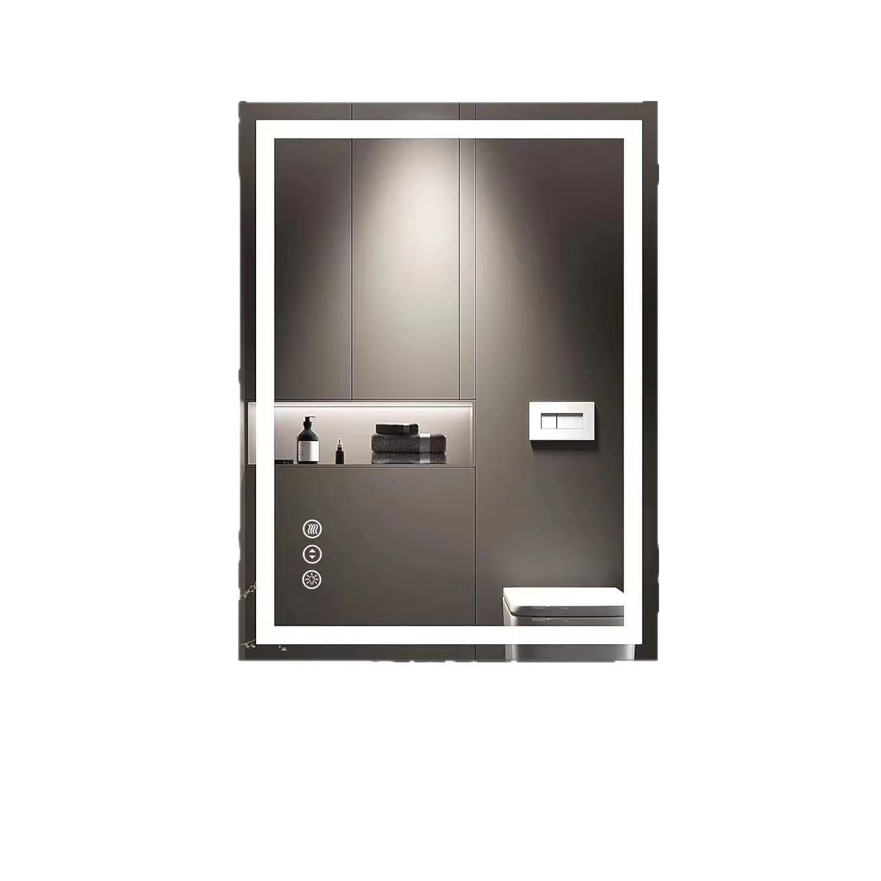 Amazon Cross-border Foreign Trade North America Square Defogging Bathroom Mirror Bathroom LED Lamp Mirror Touch Smart Mirror