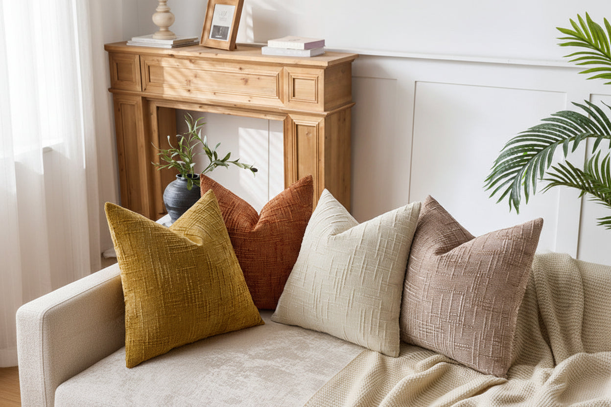 New Cross-Border Fashion Throw Pillow Covers For Living Room Sofas, Bamboo Texture Chenille Pillow Covers For Bay Windows, Wholesale